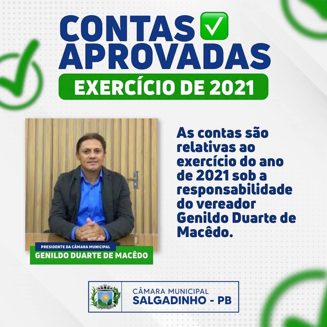 CONTAS APROVADAS - EXERCÍCIO DE 2021