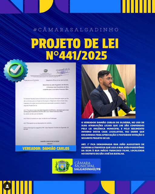 PROJETO DE LEI APRESENTADO!