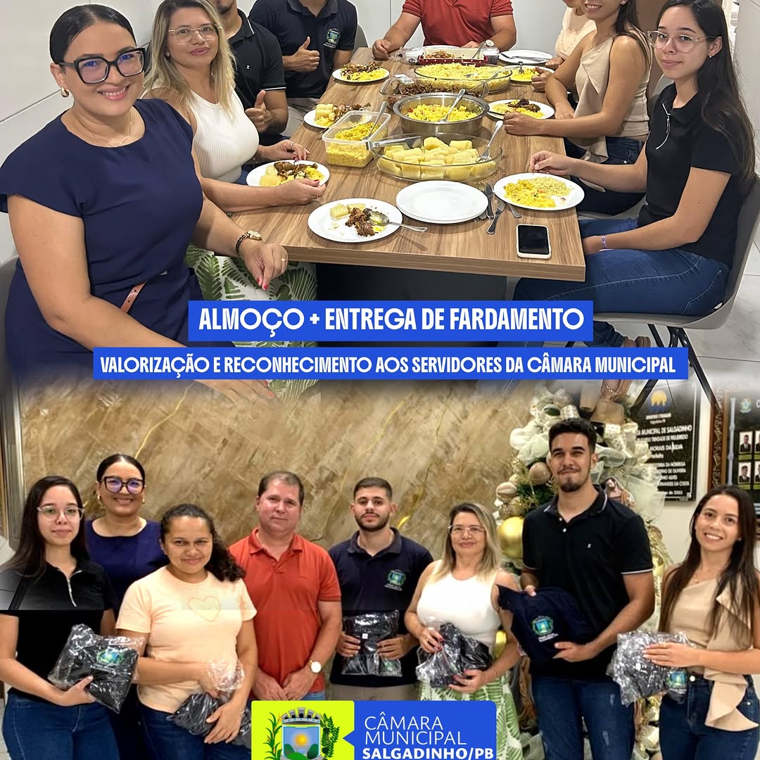 Câmara de Salgadinho valoriza servidores com almoço e fardamento