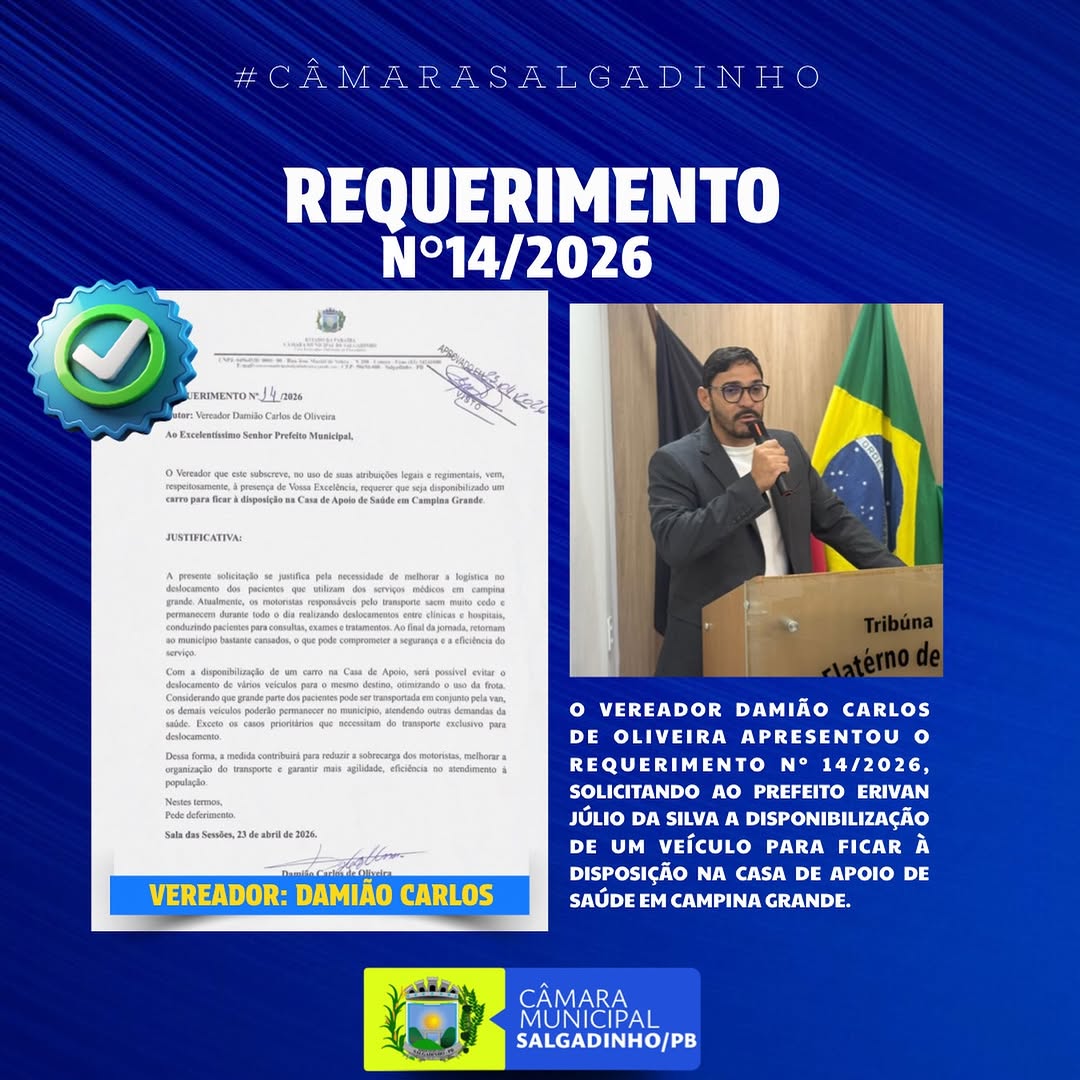 Vereador Damião solicita veículo para melhorar apoio a pacientes em Campina Grande